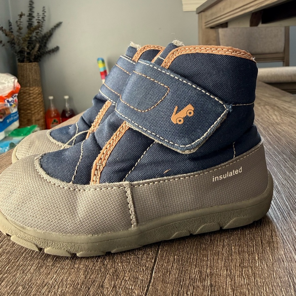 See Kai Run Blue and Gray Kids Insulated Boots